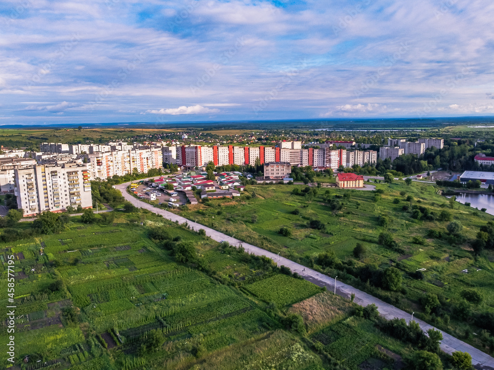 Panorama of city Noviy Rozdil Ukraine 