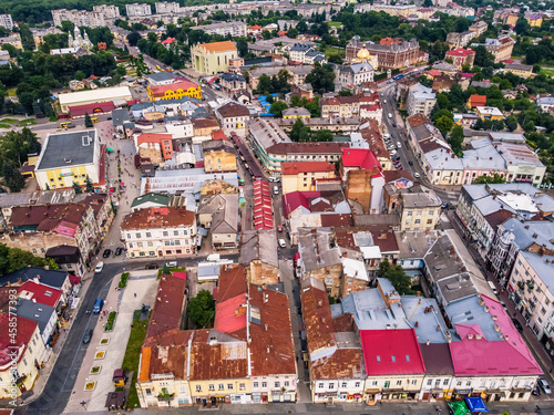 Panorama of city Drogobych Ukraine aerial