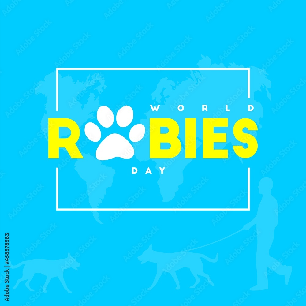 World Rabies Day Poster. Illustration of Dog with Rabies Vector