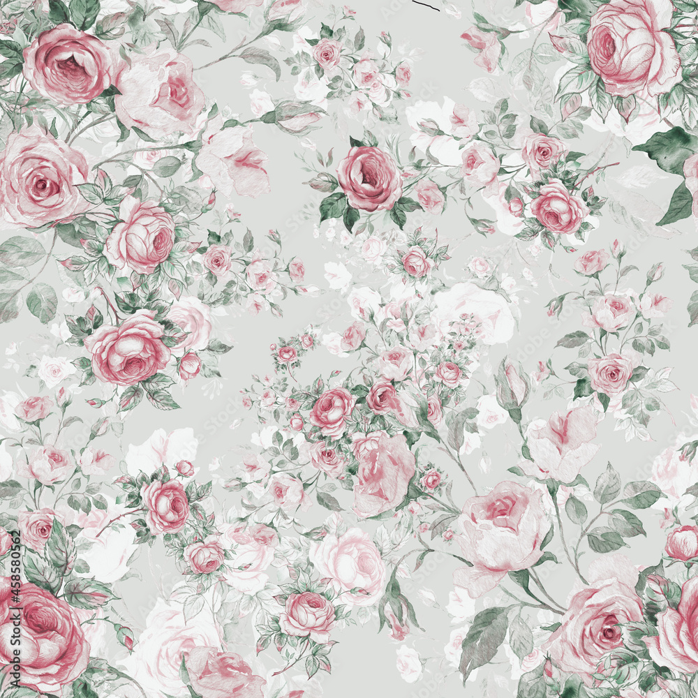 Lovely seamless floral pattern delicate roses Lovely seamless floral pattern delicate roses