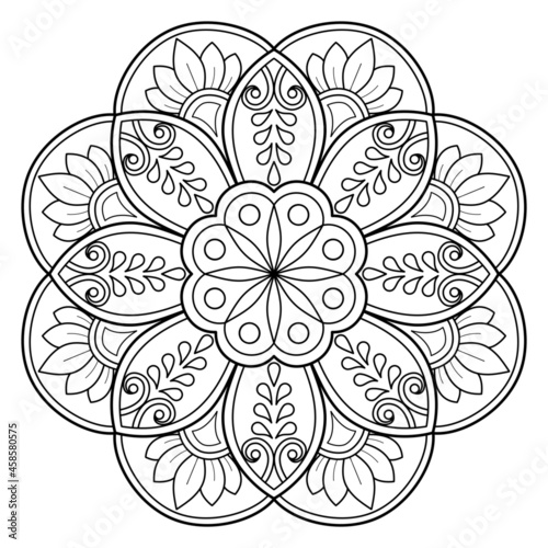 Vector abstract mandala pattern. Art on the wall. Design for a wallpaper Paint shirt and tile Sticker Design  coloring book Lace pattern The tattoo. Decorative circle ornament in ethnic oriental style