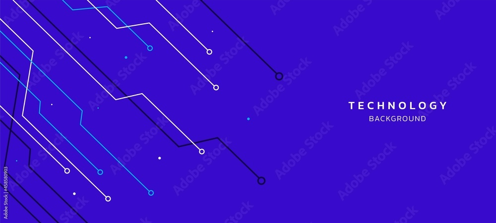 Technology background banner design template with circuit lines vector Technology background banner design template with circuit lines vector