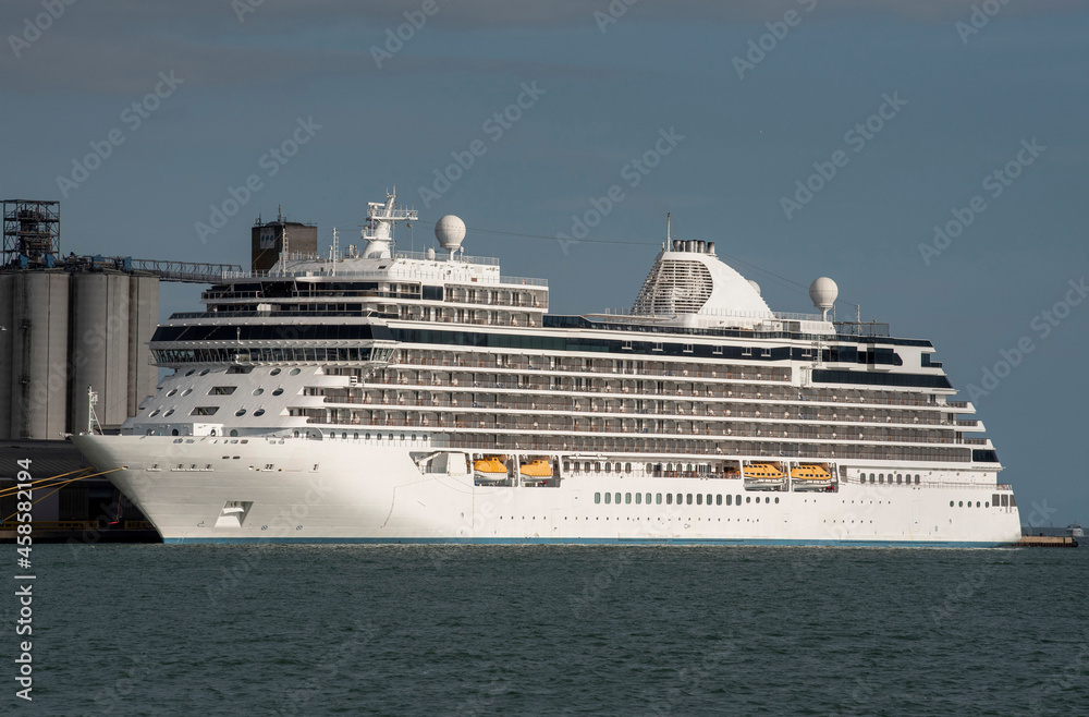 cruise ship in port of Southampton. 2021