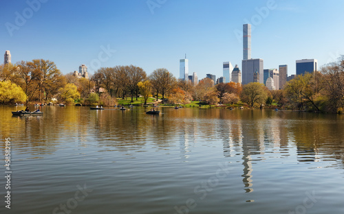 Central park with new york city skyline