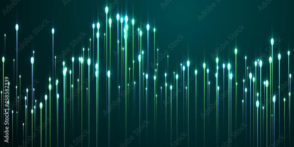 Futuristic glowing line streams fiber optics