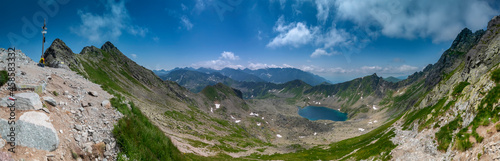 Tatry Panorama z Zawratu na Dolinę Pięciu Stawów