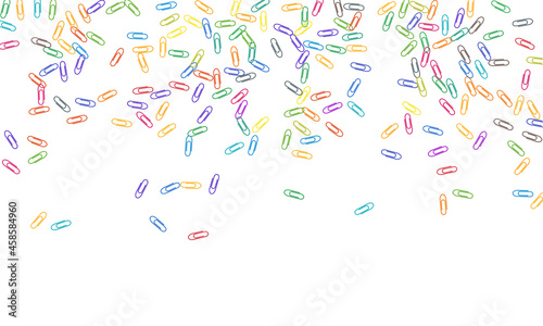 Stationary paperclips isolated on white background