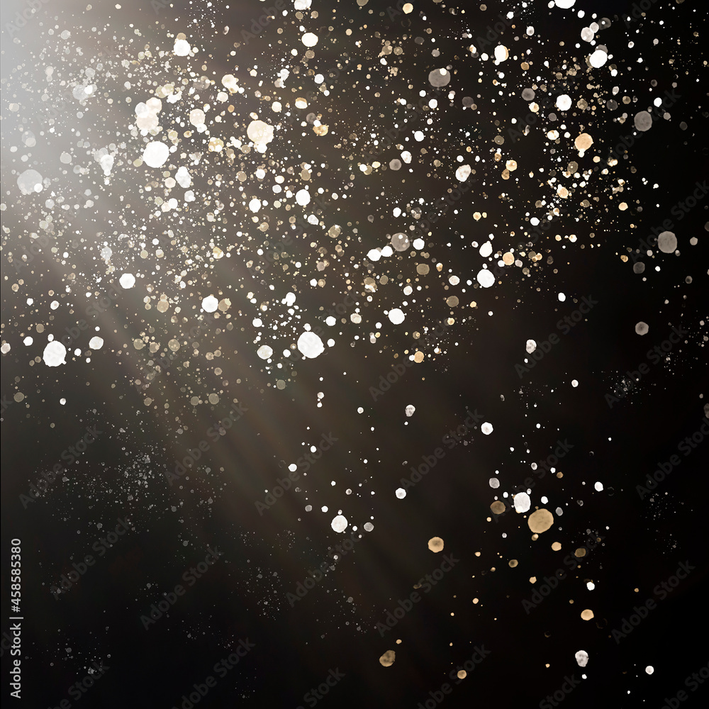 Obraz premium Defocused White Lights Over Dark Background