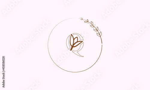 Beauty vector initial logo  handwriting logo of initial signature  wedding  fashion  jewelry  boutique  floral and botanical with a creative template for any company or business. 