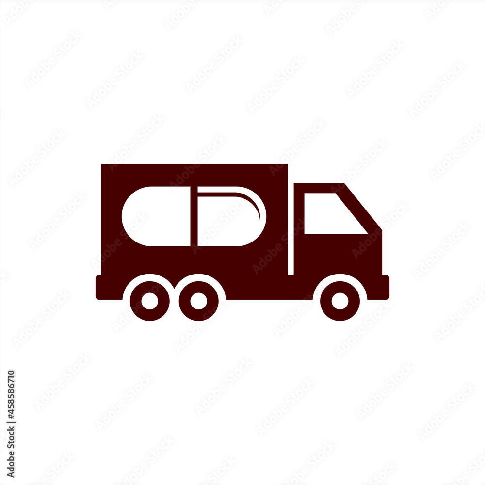Pharmacy delivery truck box vector template