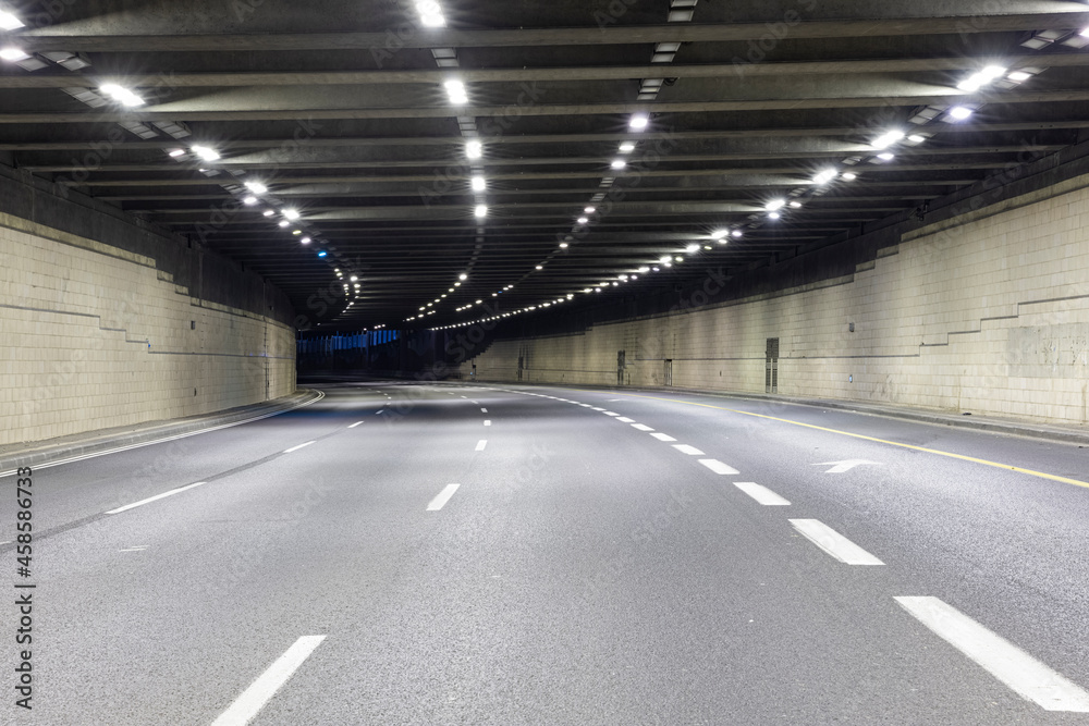 Interior of urban tunnel without traffic - Empty Tunnel Interior of urban tunnel without traffic - Empty Tunnel