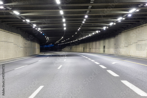 Interior of urban tunnel without traffic - Empty Tunnel
