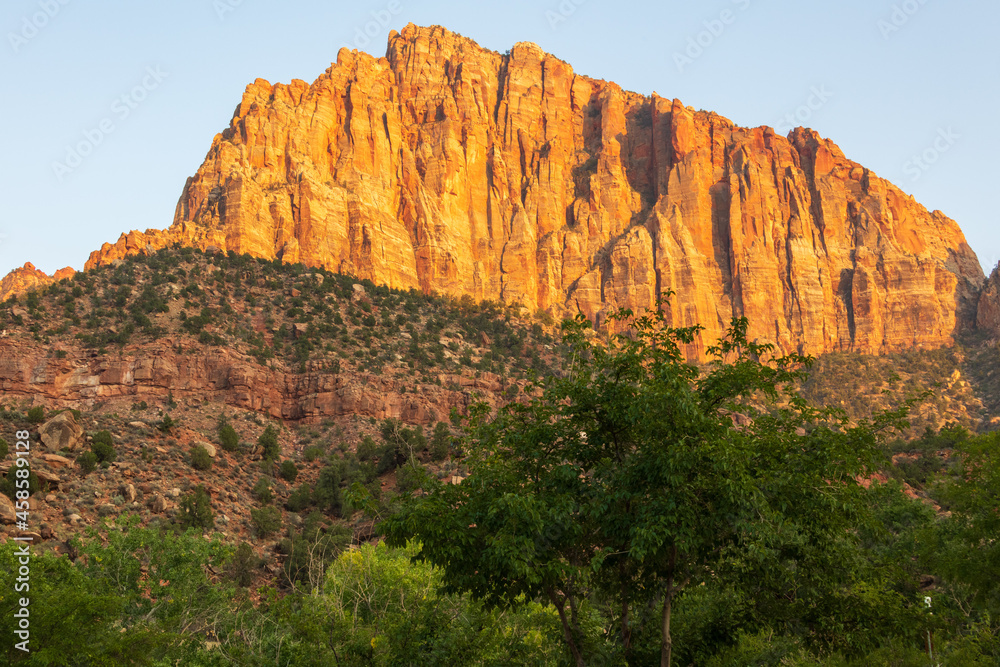 Sunset on The Watchman in Zion National Park