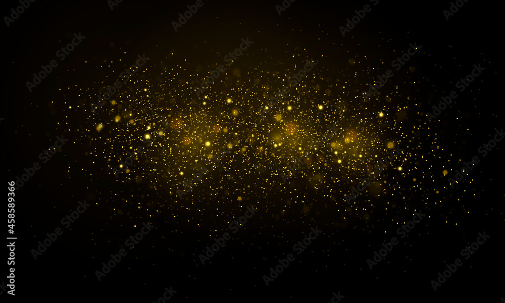 Defocused yellow light, bokeh effect and dust.