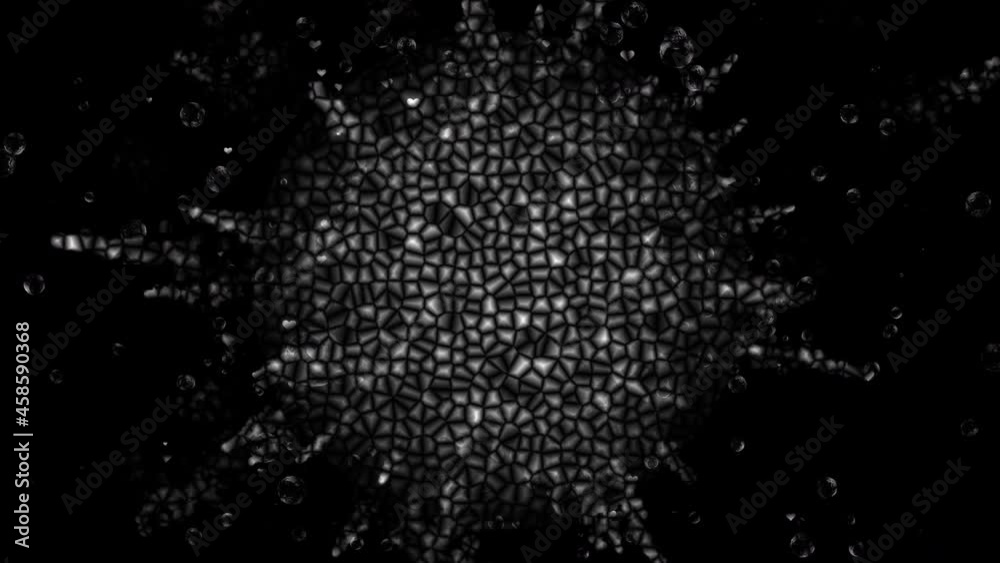 Abstract small diamond crystal emits particles of incident light in the night space. 4K. 3D. Isolated black background. Abstract small diamond crystal emits particles of incident light in the night space. 4K. 3D. Isolated black background.