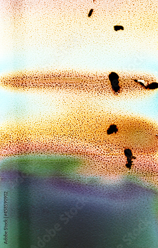 Abstract film image with orange, green, psychedelic colours