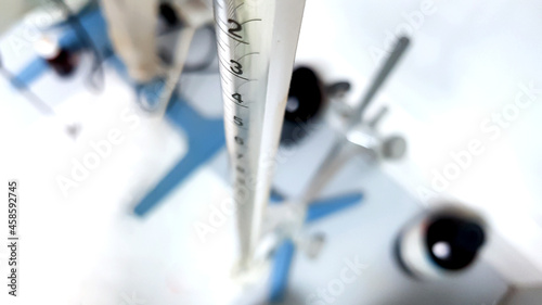 Top view of a laboratory burette photo