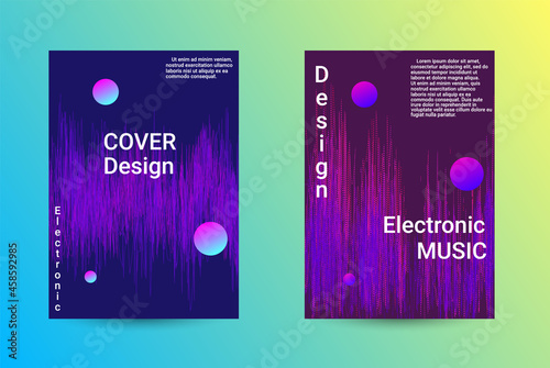 Set of modern abstract musical backgrounds. Sound flyer for creating a fashionable cover, banner, poster, booklet.