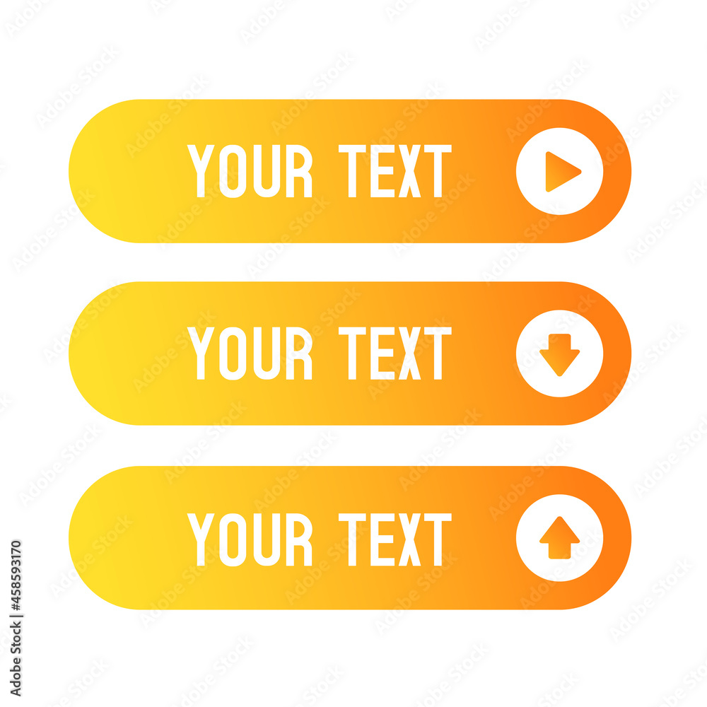 Web button templates. Vector orange gradient download buttons. Web button templates. Vector orange gradient download buttons.