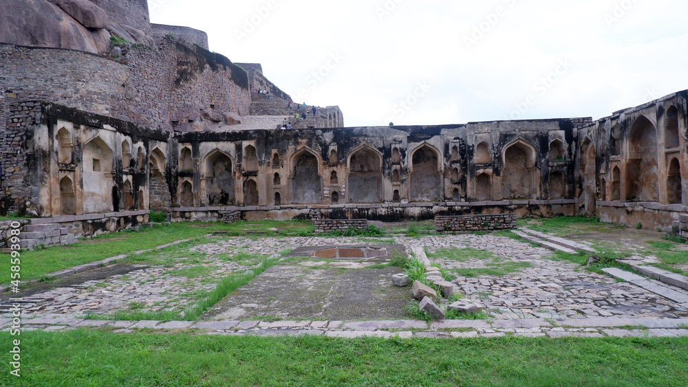 Citadel complex hall, Golkonda Fort, Hyderabad, Telangana, India