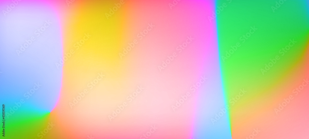 Obraz premium Trendy abstract rainbow blurred background. Smooth watercolor vector illustration for web, template, posters, card, banner. Pastel colors gradient mesh pattern