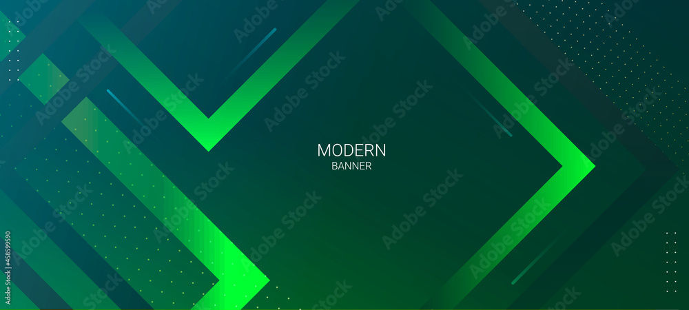 Abstract green elegant geometric colorful decorative design banner background