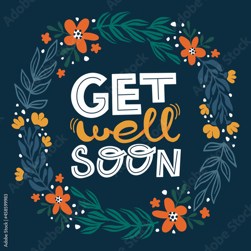 get welll soon greeting card. vector illustration