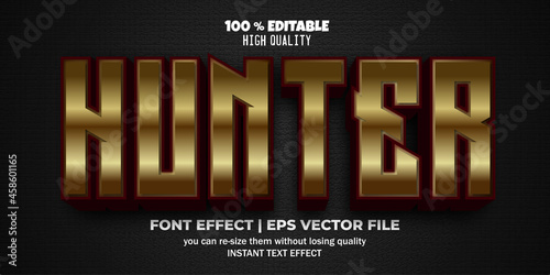 Gold hunter 3d editable text effect