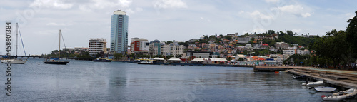 The panoramic view of Fort-de-France in Martinique island.