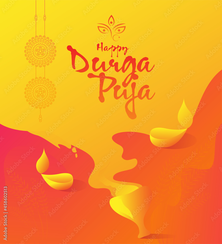 Happy Durga Puja Greeting Background Template Design Vector Illustration Happy Durga Puja Greeting Background Template Design Vector Illustration