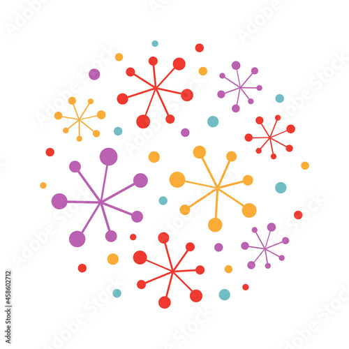 Multicolored snowflakes illustration