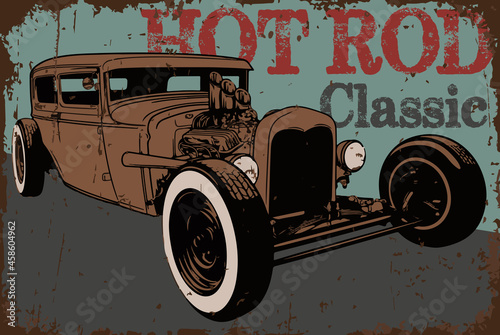 hot rod cadillac  retro car vintage