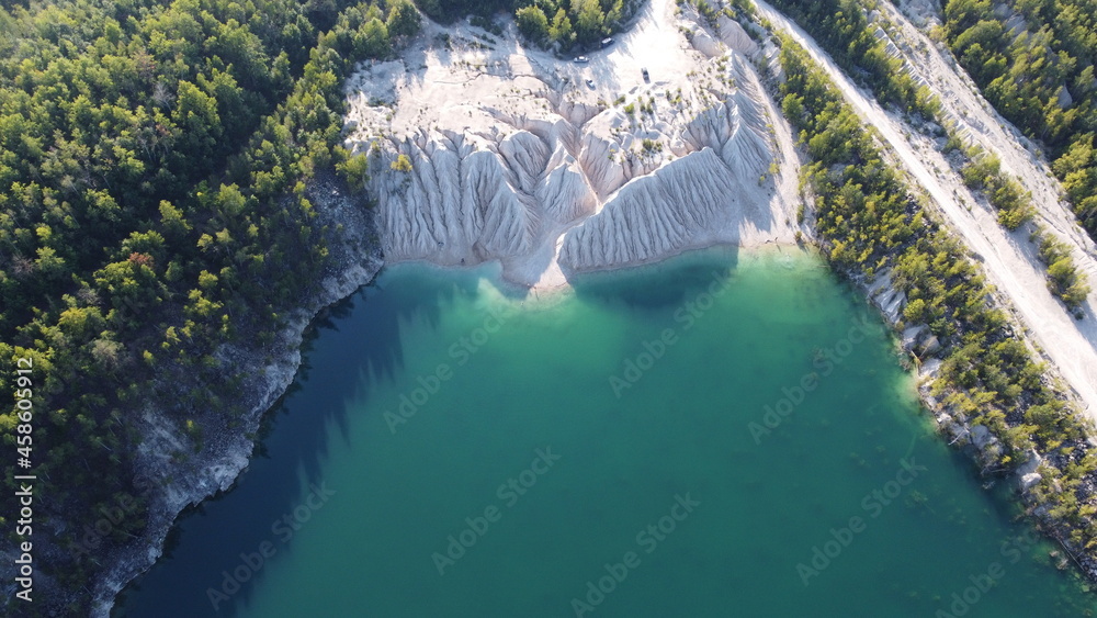 aerial view of lake