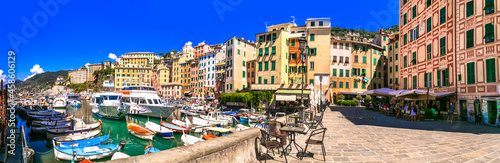 Camogli - charming fishing village in Liguria. popular tourist destination in Italy. september 2021
