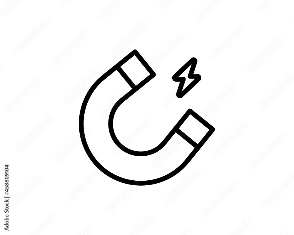 magnet icon vector. Linear style sign for mobile concept and web design. electromagnetic symbol illustration. Pixel vector graphics - Vector. magnet icon vector. Linear style sign for mobile concept and web design. electromagnetic symbol illustration. Pixel vector graphics - Vector.