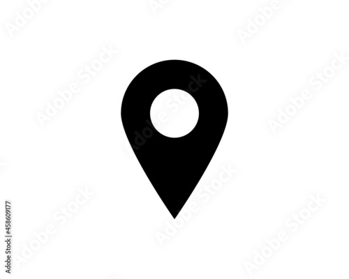 location icon. pin point map outline isolated on white background. vector illustration.