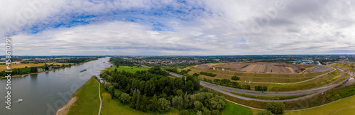 Fototapeta Naklejka Na Ścianę i Meble -  Panoramic view of the disposal center in Leverkusen. Drone photography