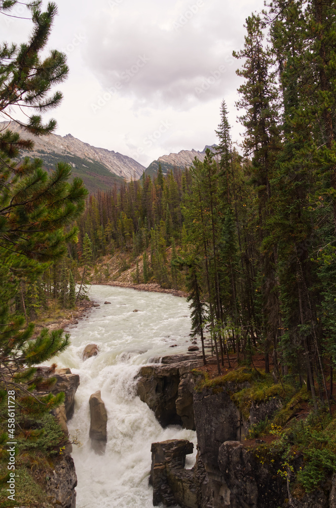 Sunwapta Falls on a Cloudy Afternoon Sunwapta Falls on a Cloudy Afternoon