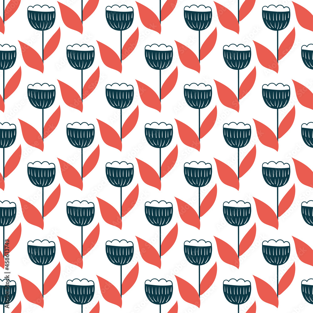 Flowers pattern scandinavian style. Texture with flowers and plants. Floral ornament. Flowers pattern scandinavian style. Texture with flowers and plants. Floral ornament.