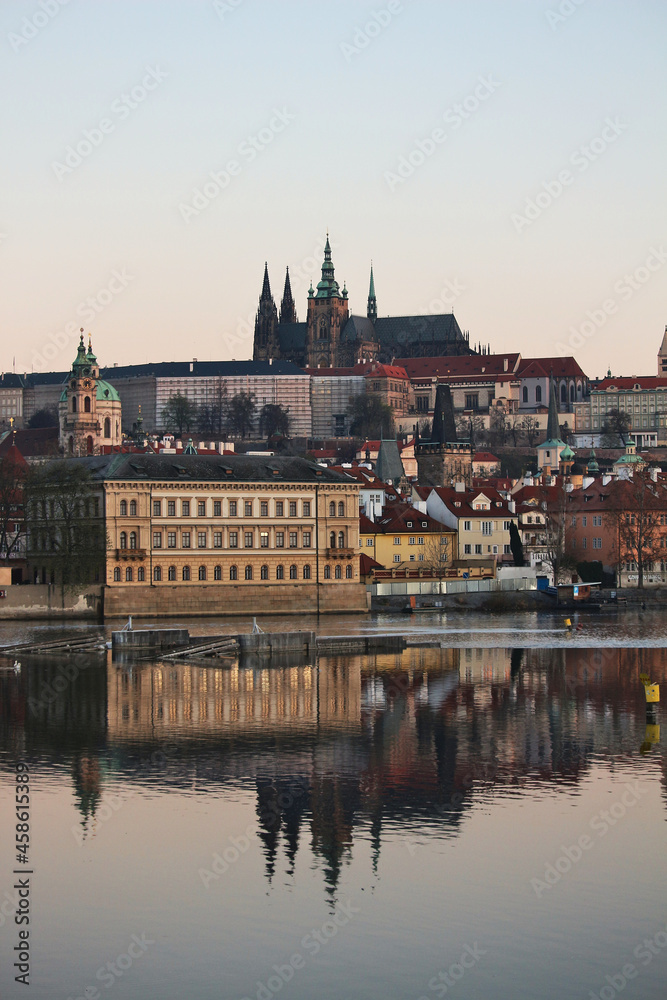 city castle and charles bridge Prague Czech republic