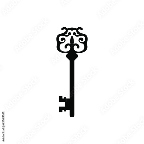 Vintage key icon vector. antiques illustration sign. old symbol.