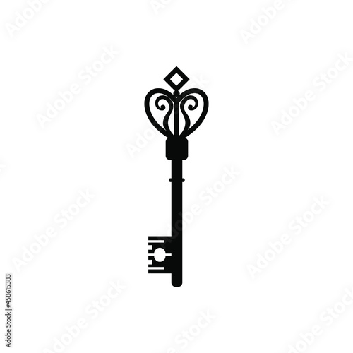 Vintage key icon vector. antiques illustration sign. old symbol.