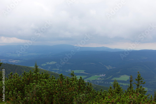 Clean Landscape in mountains Hruby Jesenik in the northeastern Bohemia, Czech Republic