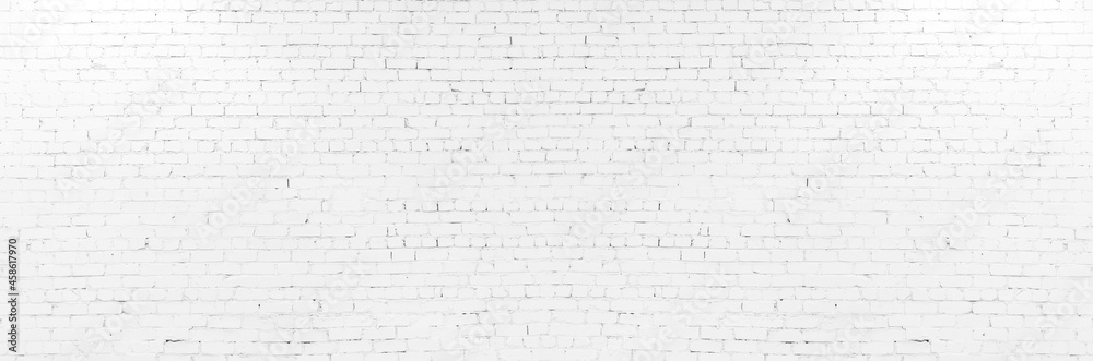 White brick wall may used as background. Horizontal creative poster, greeting cards, headers, website - obrazy, fototapety, plakaty 