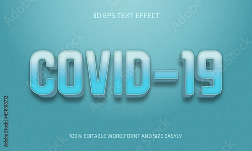 Covid 19 editable 3d text style effect