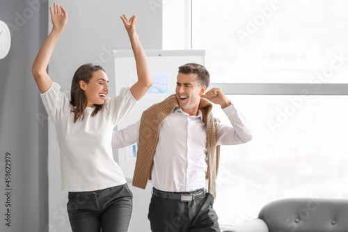 Happy colleagues having fun...