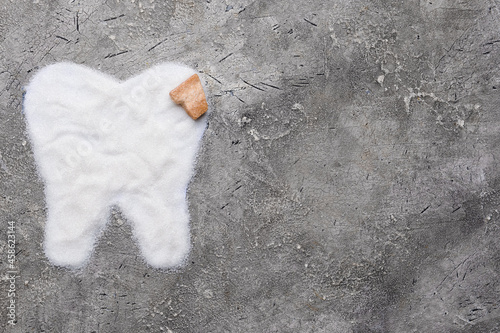 Molar tooth made of sugar o...