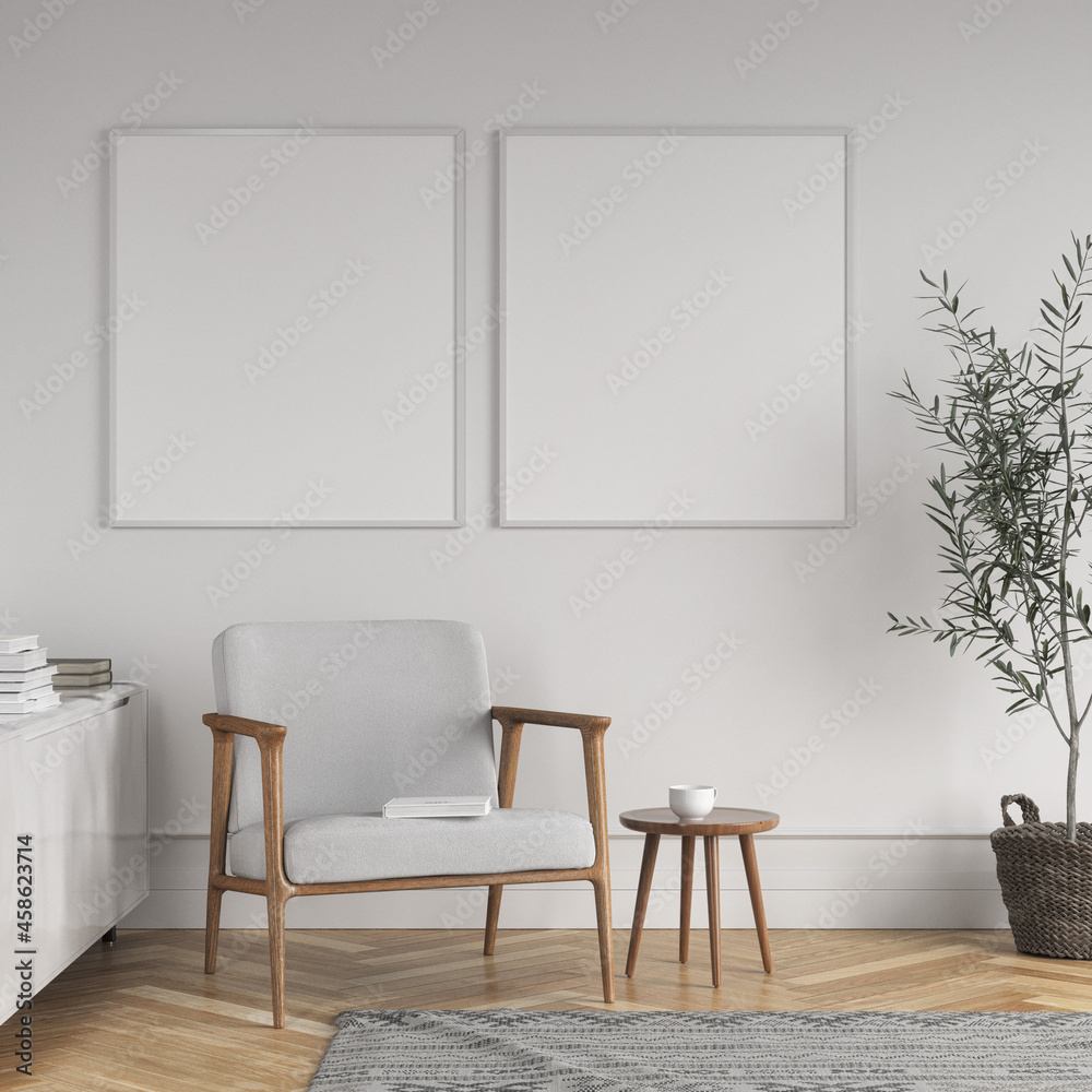 mockup, frame, white, decor, interior, blank picture, wall, interior, mock up, living room design, scandinavian style, interior, artwork. Home staging and minimalism concept mockup, frame, white, decor, interior, blank picture, wall, interior, mock up, living room design, scandinavian style, interior, artwork. Home staging and minimalism concept