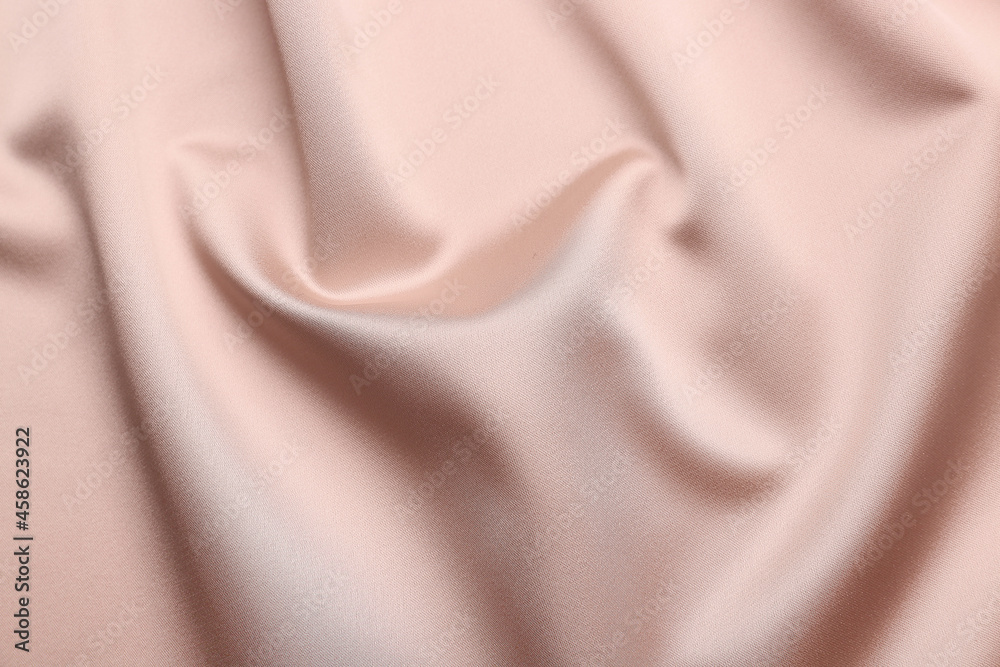 Fototapeta premium Texture of color fabric with folds as background, closeup