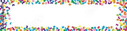 Falling colorful numbers. Math study concept with flying digits. Authentic back to school mathematics banner on white background. Falling numbers vector illustration.